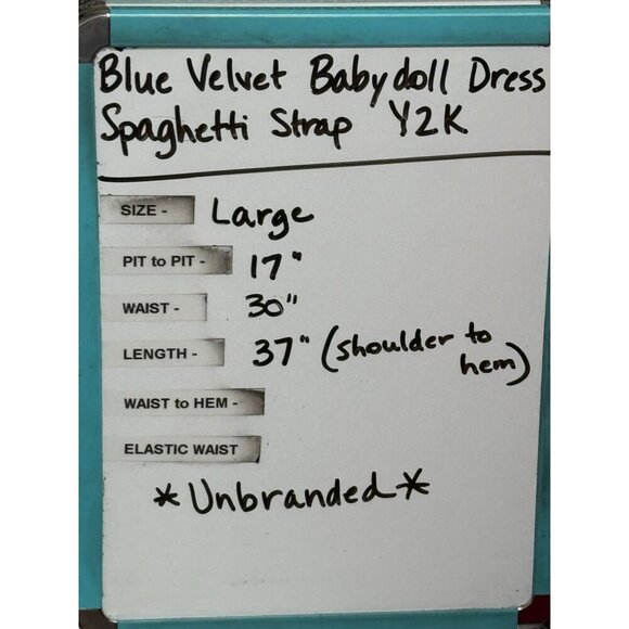 Blue Velvet Babydoll style Spaghetti Strap Mini Dress Adjustable Straps Y2K - Picture 9 of 9